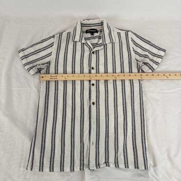 Men’s Threadbare Striped Short Sleeve Knit Button-Up Shirt Size: S - Picture 3 of 6